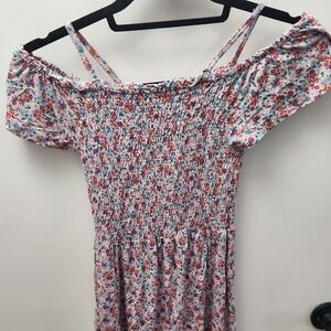 Charming Floral Off-Shoulder Kids Dress